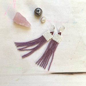 HANDMADE GLASS EARRINGS | Mini Beacon One of a Kind Earrings in Galaxy Purple
